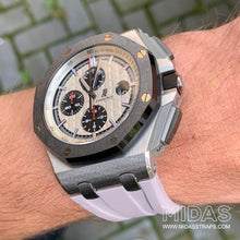 Load image into Gallery viewer, MIDAS Blush Grey AP Rubber Strap for Audemars Piguet Royal Oak Offshore 44mm