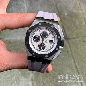 MIDAS Blush Grey AP Rubber Strap for Audemars Piguet Royal Oak Offshore 44mm