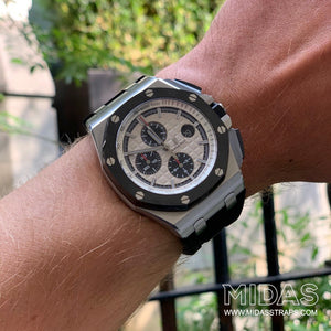 MIDAS Black AP Rubber Strap for Audemars Piguet Royal Oak Offshore 44mm