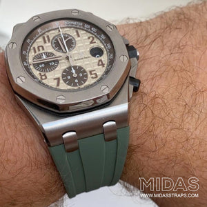 MIDAS AP Khaki Green Rubber Strap for Audemars Piguet Royal Oak Offshore 42mm