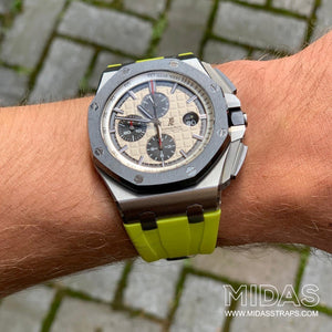 MIDAS Acid Green AP Rubber Strap for Audemars Piguet Royal Oak Offshore 44mm