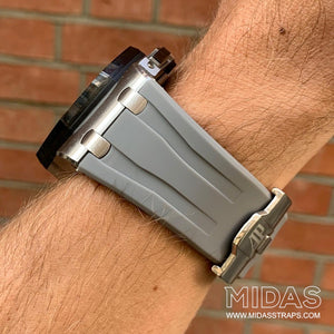 MIDAS Grey AP Rubber Strap for Audemars Piguet Royal Oak Offshore 44mm