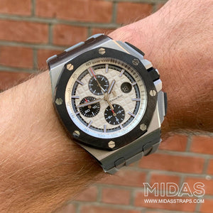 MIDAS Grey AP Rubber Strap for Audemars Piguet Royal Oak Offshore 44mm