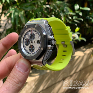 MIDAS Acid Green AP Rubber Strap for Audemars Piguet Royal Oak Offshore 44mm