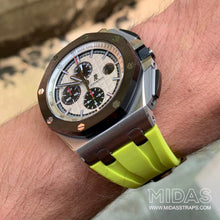 Load image into Gallery viewer, MIDAS Acid Green AP Rubber Strap for Audemars Piguet Royal Oak Offshore 44mm