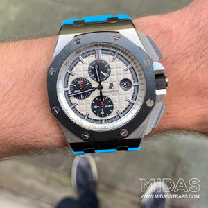 MIDAS Riviera Blue AP Rubber Strap for Audemars Piguet Royal Oak Offshore 44mm