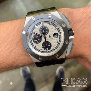 MIDAS Black AP Rubber Strap for Audemars Piguet Royal Oak Offshore 44mm