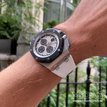 Load image into Gallery viewer, MIDAS White AP Rubber Strap for Audemars Piguet Royal Oak Offshore 44mm