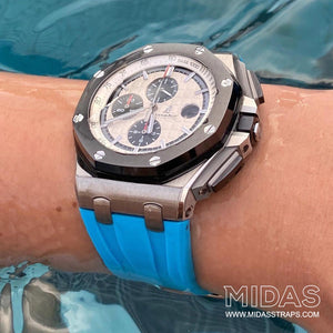 MIDAS Riviera Blue AP Rubber Strap for Audemars Piguet Royal Oak Offshore 44mm